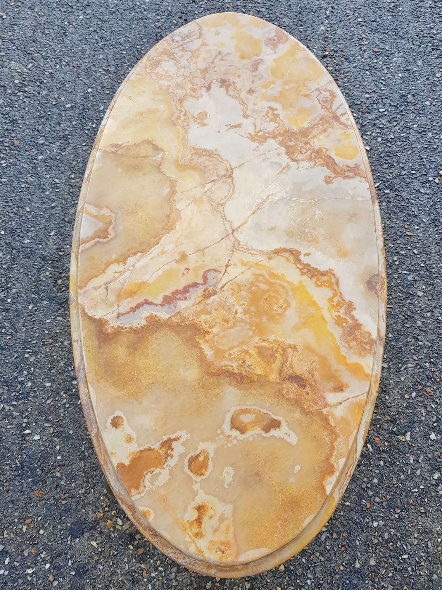 Orange marble coffee table