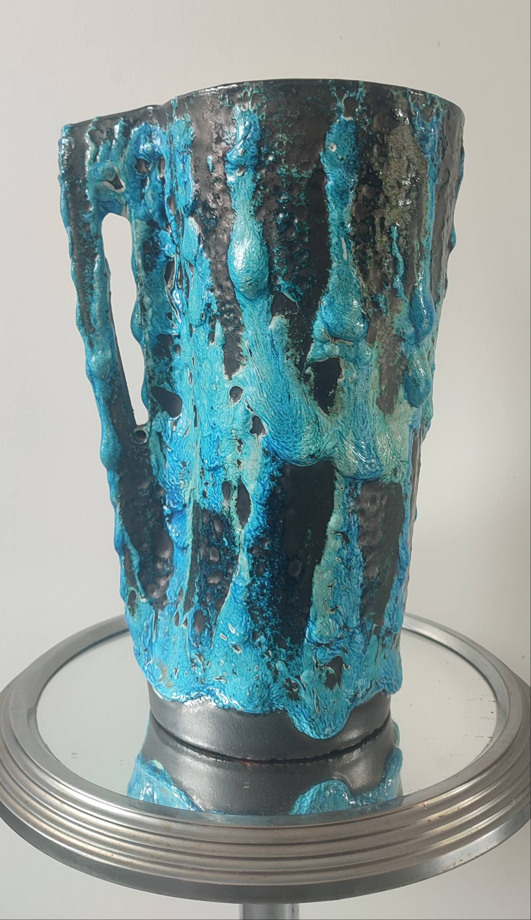 Large Vase Jug Enamels of the Glaciers Cyclops Charles Cart.