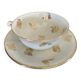 Limoges porcelain cup + 2 assorted saucers