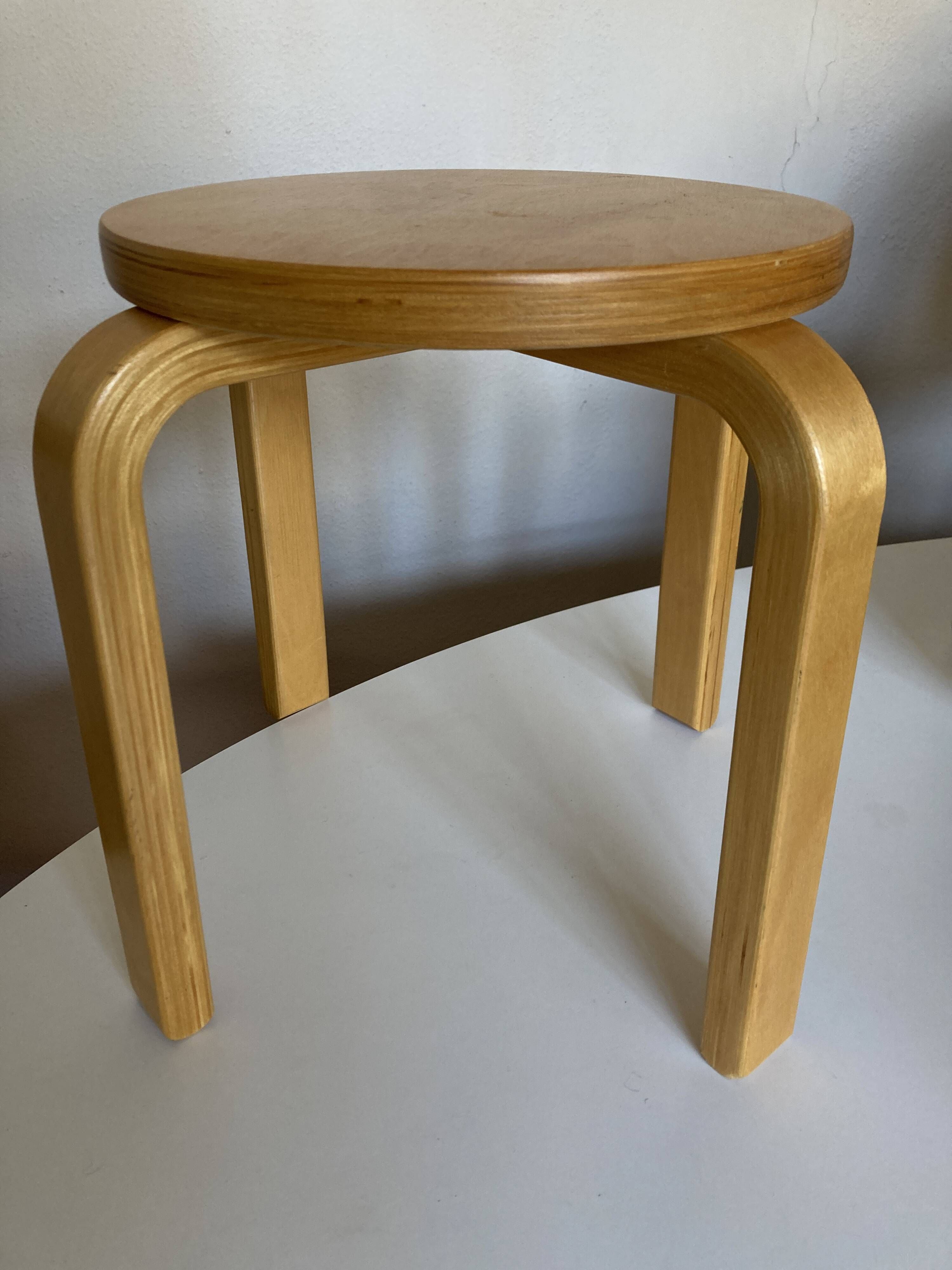Scandinavian children's stool in plywood, Frosta Ikea 1980