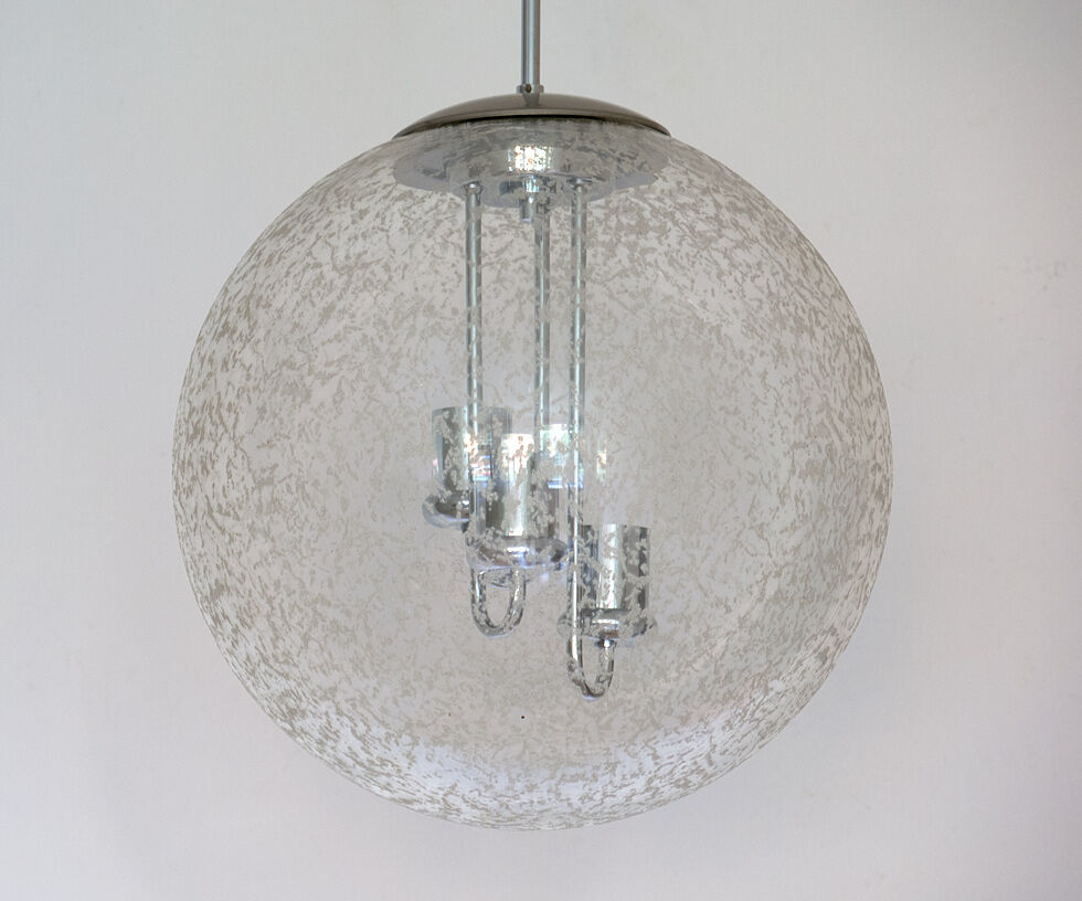 Hanging lamp glass globe by doria, 1970s