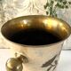 Rare French Art Nouveau Cloisonne Brass Champagne Cooler with Orchid E