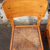 Pair of straw chairs from the 1950s