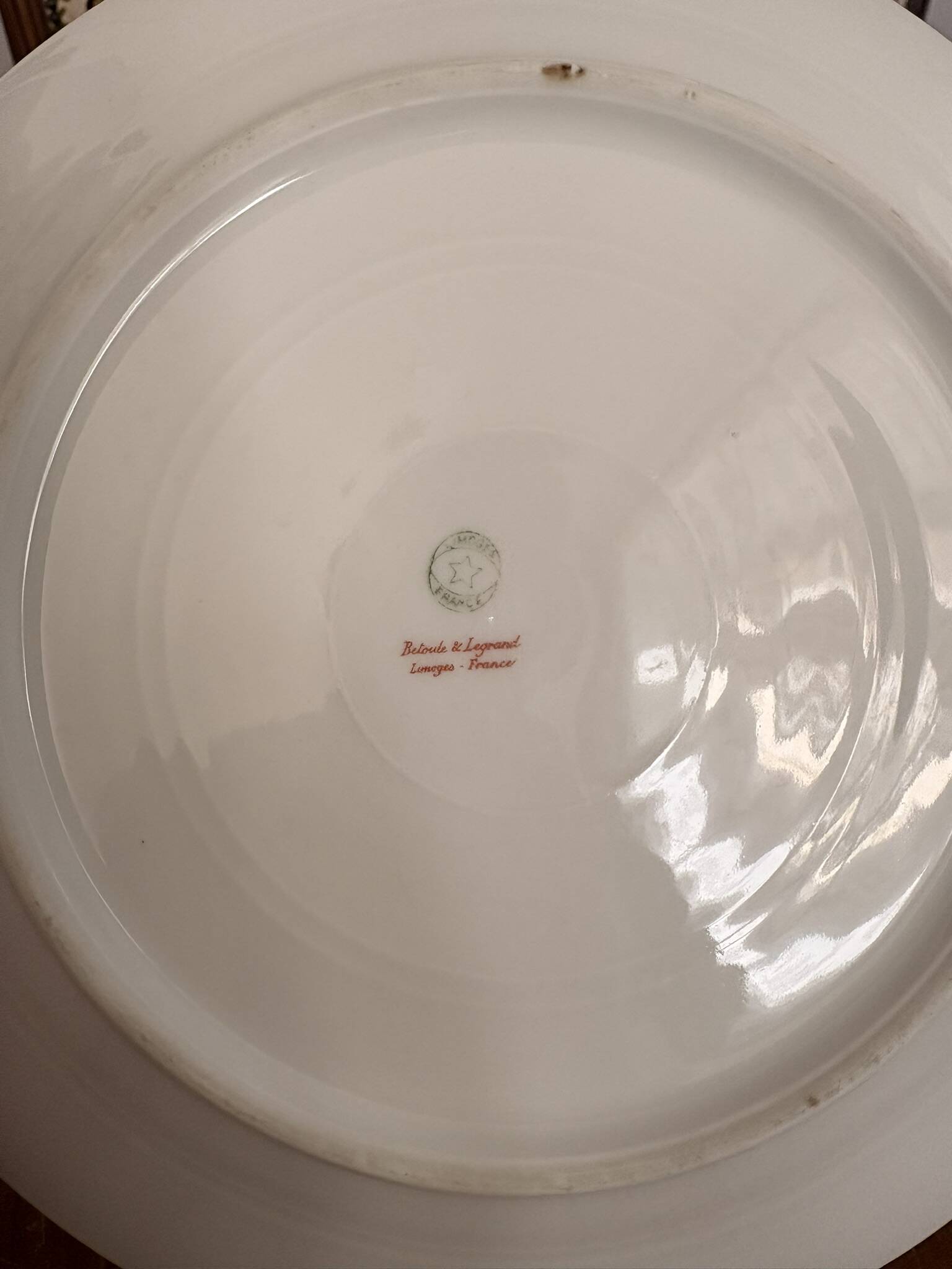 Lot 6 Plate Porcelain Limoges Blue Gold Betoule Legrand 1/2