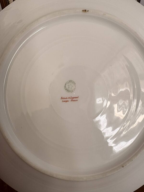 Lot 6 Assiette plate Porcelaine Limoges Bleu Doré Betoule Legrand 1/2