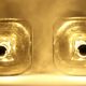 Pair of 70s vintage wall lamps, Murano glass with bubbles