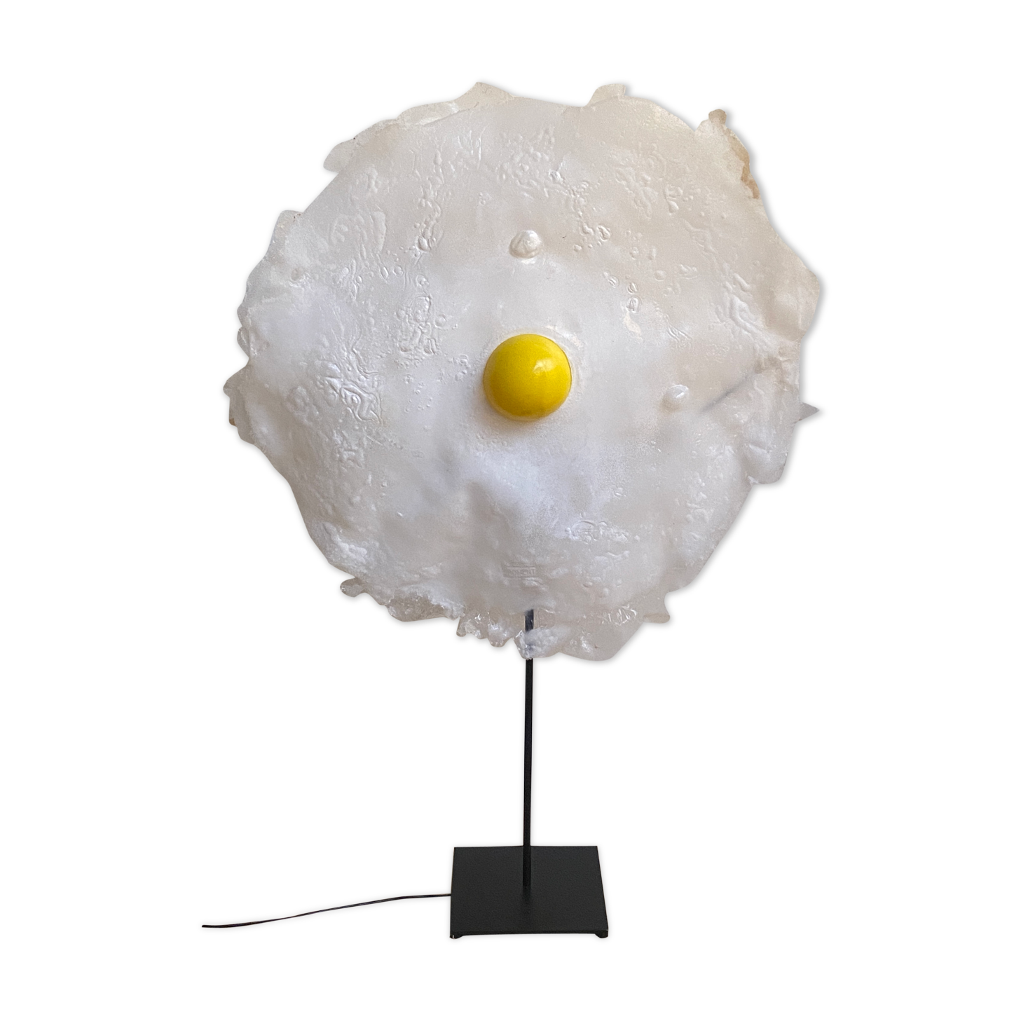 "Egg" lamp signed by artist Michel Froment