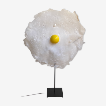 "Egg" lamp signed by artist Michel Froment