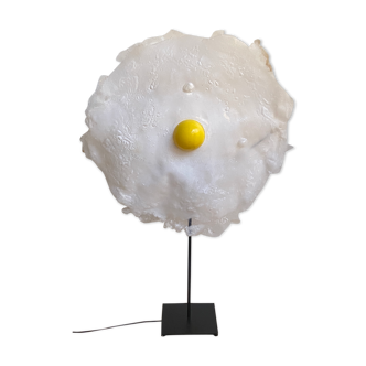 "Egg" lamp signed by artist Michel Froment