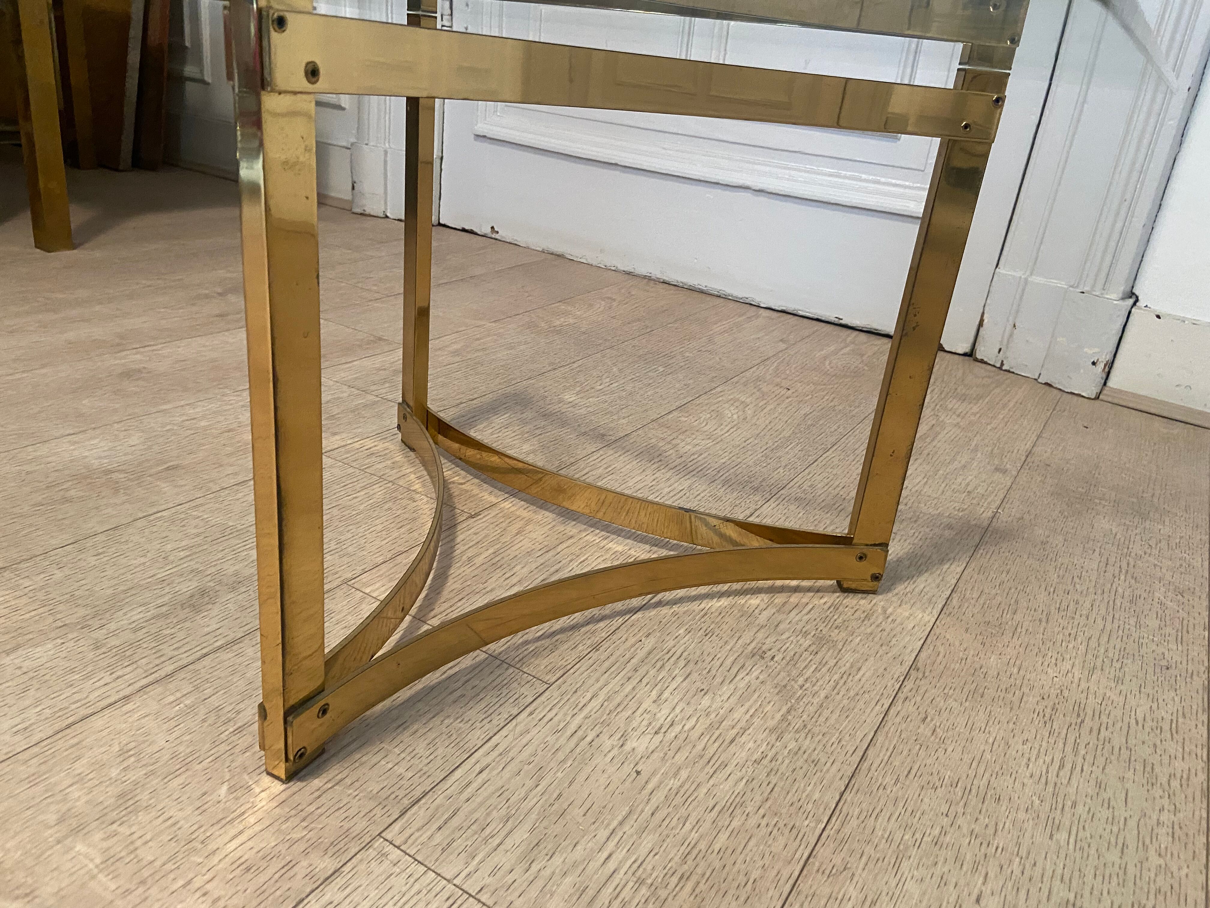 Gold metal coffee table, 1970s