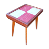 Table vintage en bois pieds compas