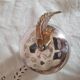 Vintage hollywood regency style apple shaped silver metal box
