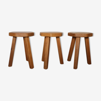 3 rustic stools 1970