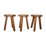3 rustic stools 1970