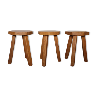 3 rustic stools 1970