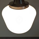 Suspension XL Art déco en opaline blanche, France vers 1920