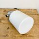 Vintage aluminium industrial lamp with milk glass, 1970s