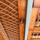 Oak and rattan wardrobe / chest of drawers