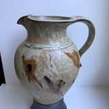 Very large pitcher / ceramic pitcher / glazed pottery 60s-70s signed