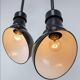 Set Of 2 Vintage Industrial Angled Enamel & Metal Black Lamps