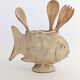 Vintage fish-shaped pot, French ceramic, 1960s