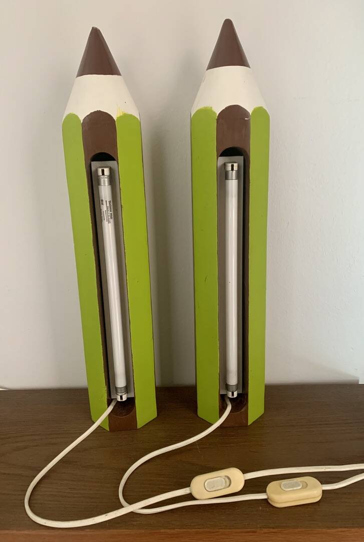 Pair of Pencil Lamps Pierre Sala 1948-1989 Edition Vilac 1980