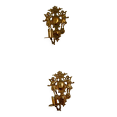 Paire de grandes appliques suédoises en laiton du milieu du siècle.