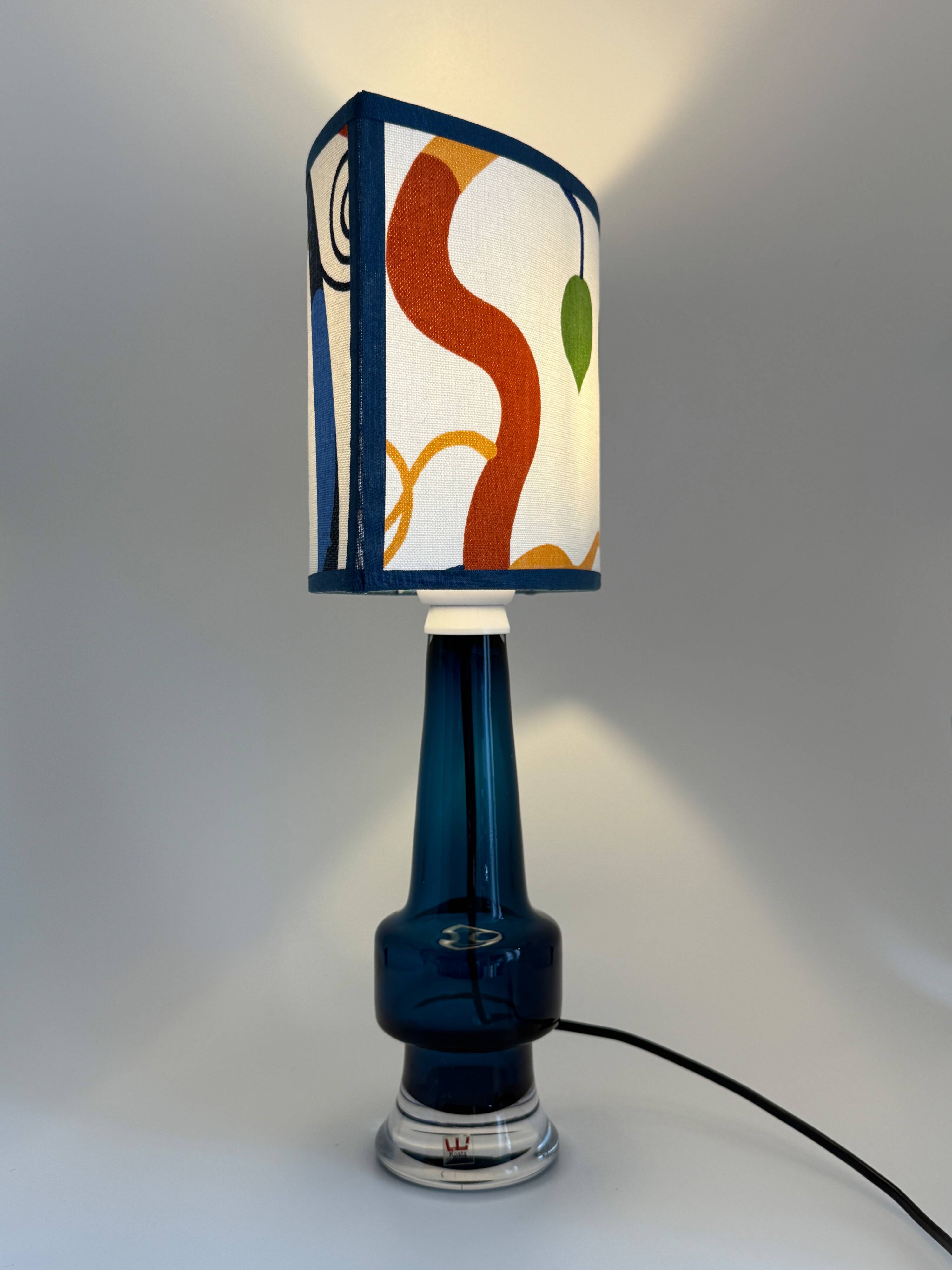 Crystal lamp • Kosta Boda • Sweden • 1960s and custom lampshade