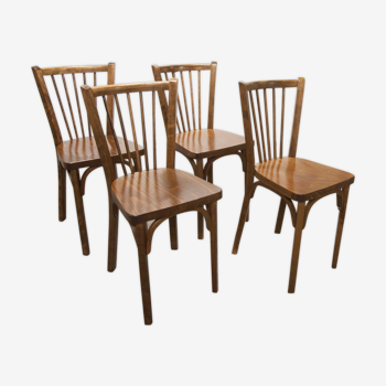 Suite de 4 chaises bistrot Baummann modèle 153