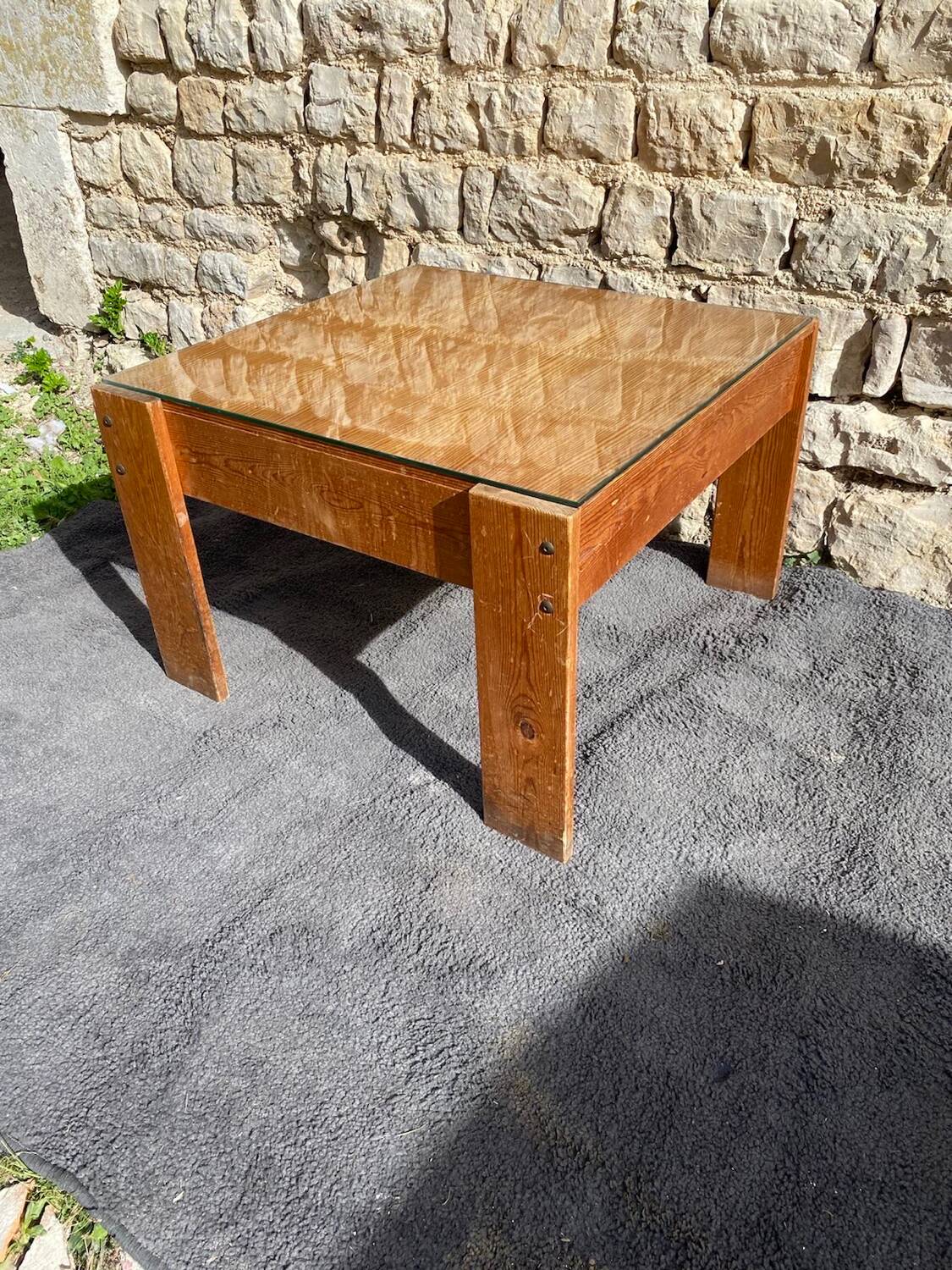 Pine wood coffee table