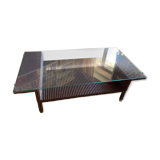 Coffee table rattan wicker glass