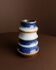 Blue and White Striped Ceramic Vase by Strehla – German Mid-Century, 1960s