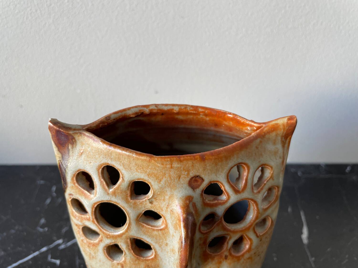 Vintage owl ceramic vase