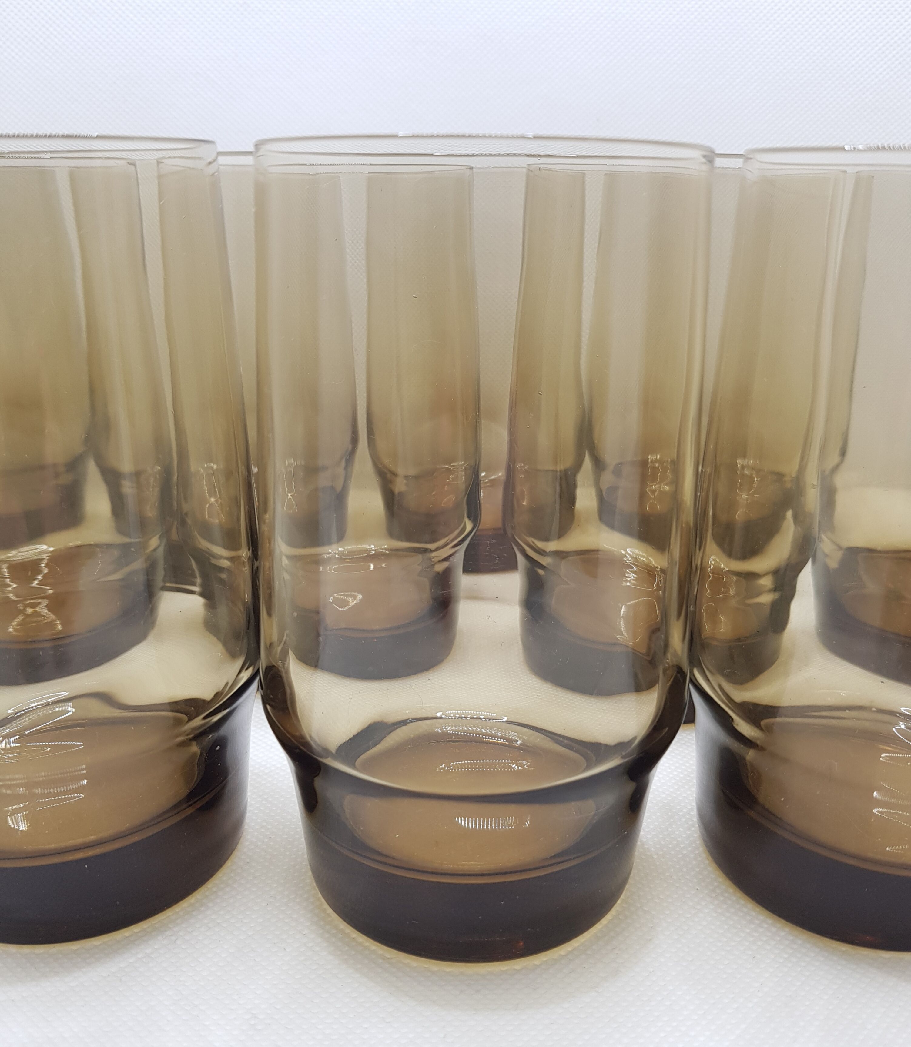 24 verres Hi-ball fumés du milieu du siècle