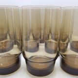 24 verres Hi-ball fumés du milieu du siècle
