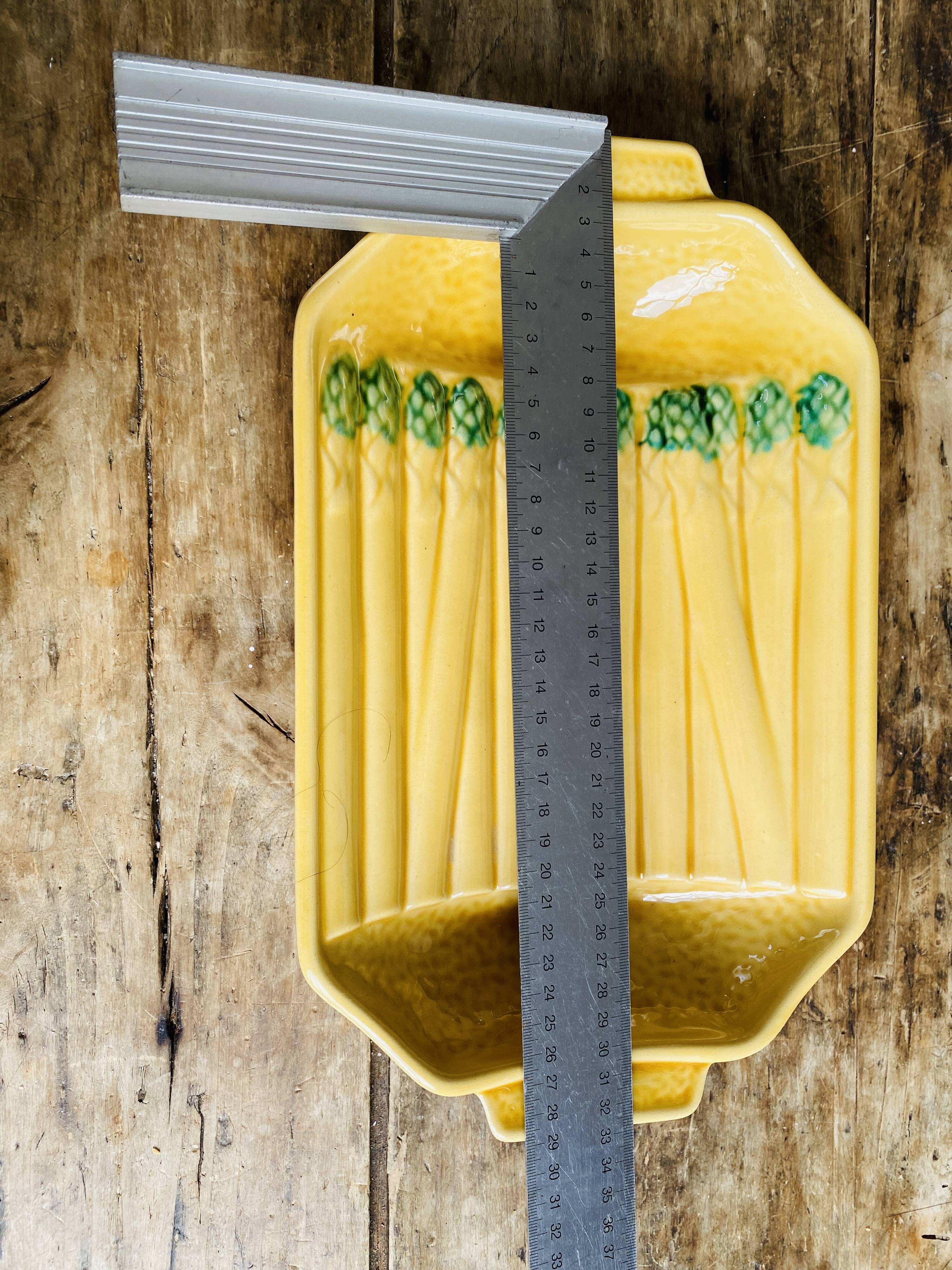Old Vintage Asparagus Barbotine Dish