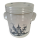Stoneware storage jar with blue decoration – La Chapelle des Pots