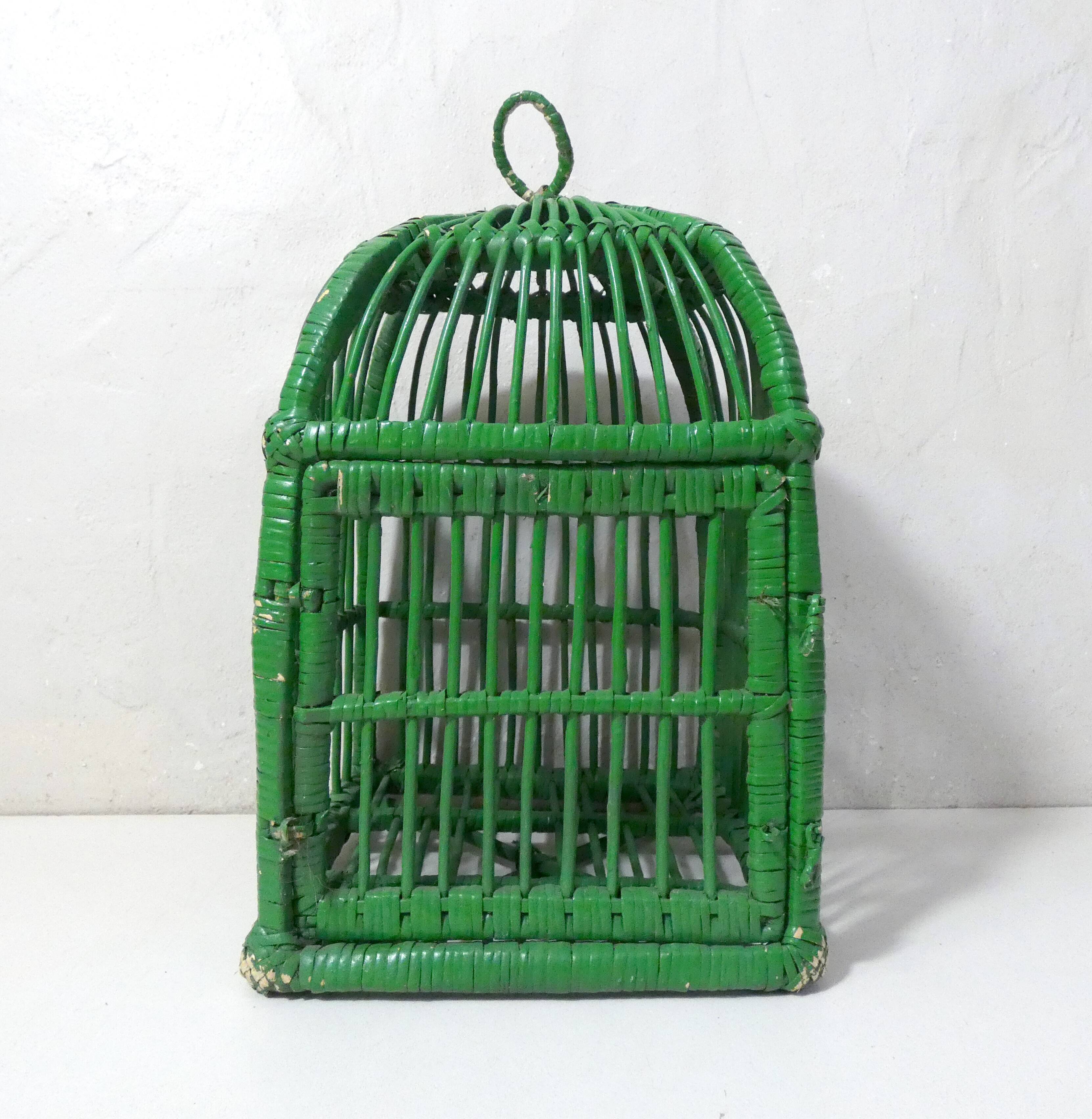 Vintage rattan cage