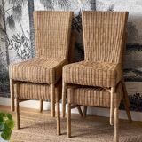 4 vintage rattan chairs