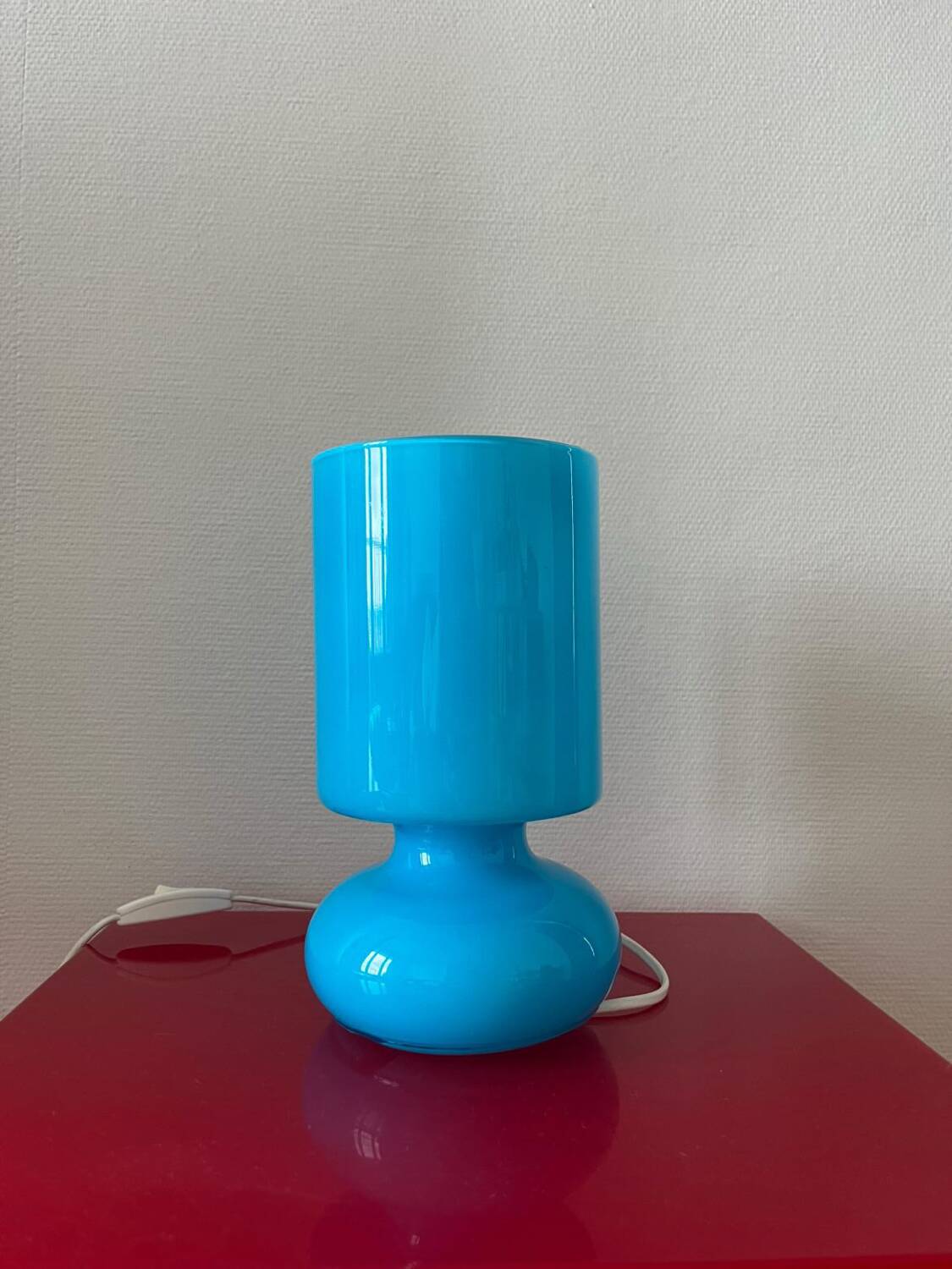 Lampe lykta IKEA bleu vintage
