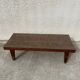 Afro style carved wooden table with glass top