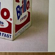 Original vintage pop art poster reissue of Andy Warhol's "Brillo Box 1964".