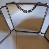 Miroir triptyque de barbier 55x20cm circa 1960