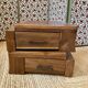 Pair of low cabinets in solid wood – bedside tables or side tables.