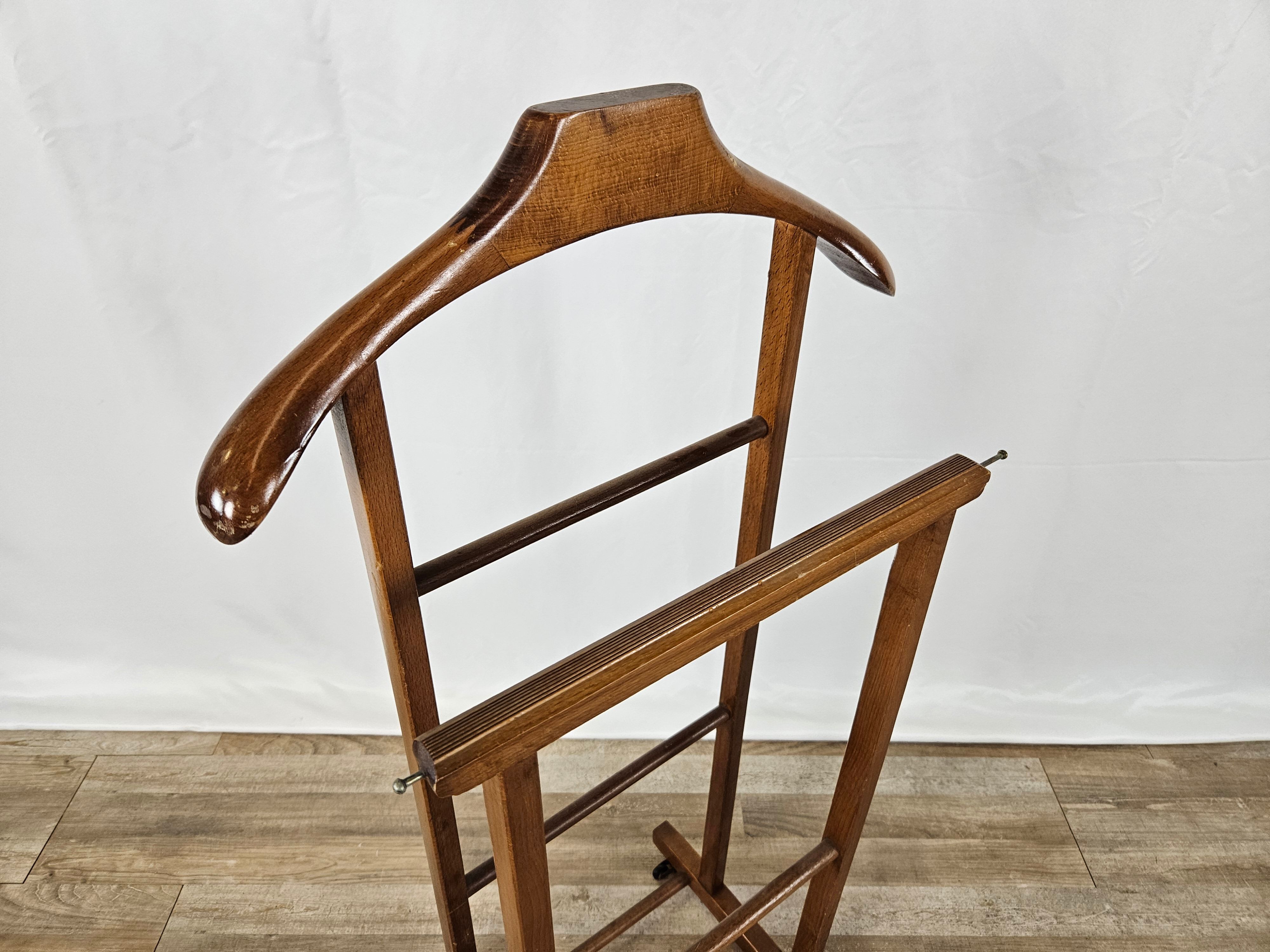 Valet vintage en bois années 1980