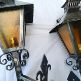 Pair of large metal sconces