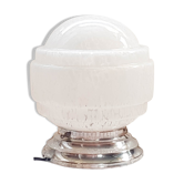 Lamp to lay vintage opaline white Clichy glass