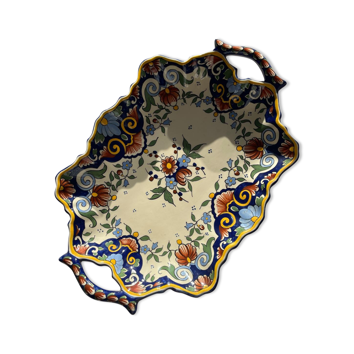 Handmade flowery service dish