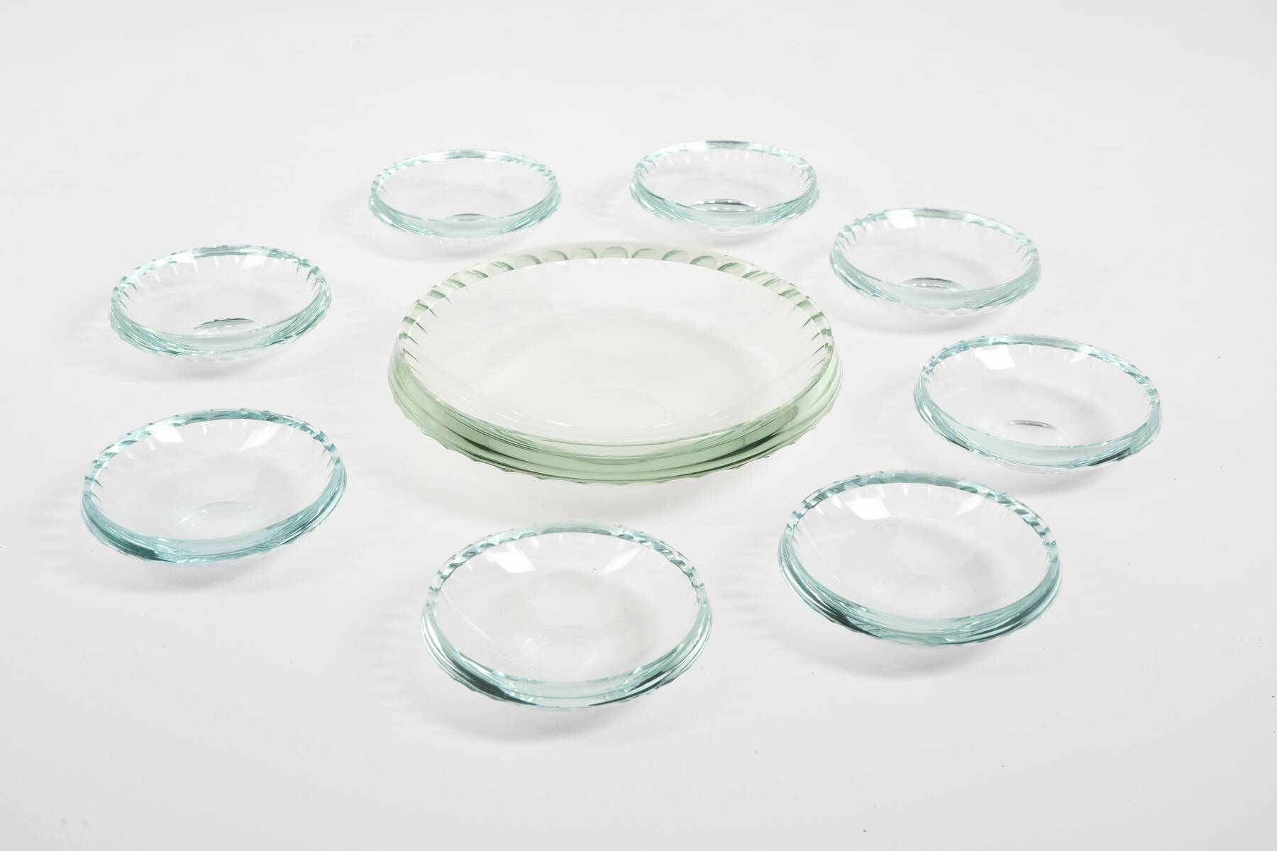 Coupelles en verre citrin Art Déco vers 1930