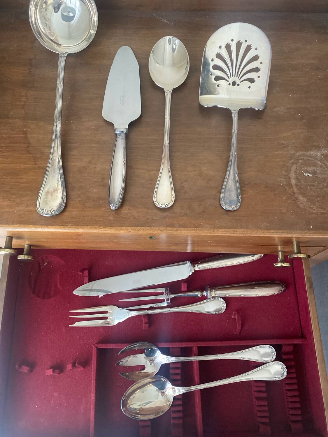 Set of Christofle silver-plated cutlery.